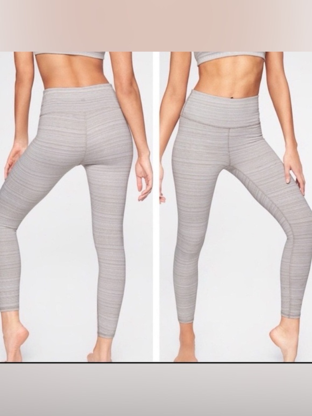 ATHLETA Jacquard
Chaturanga Textured Gray & White Leggings womens